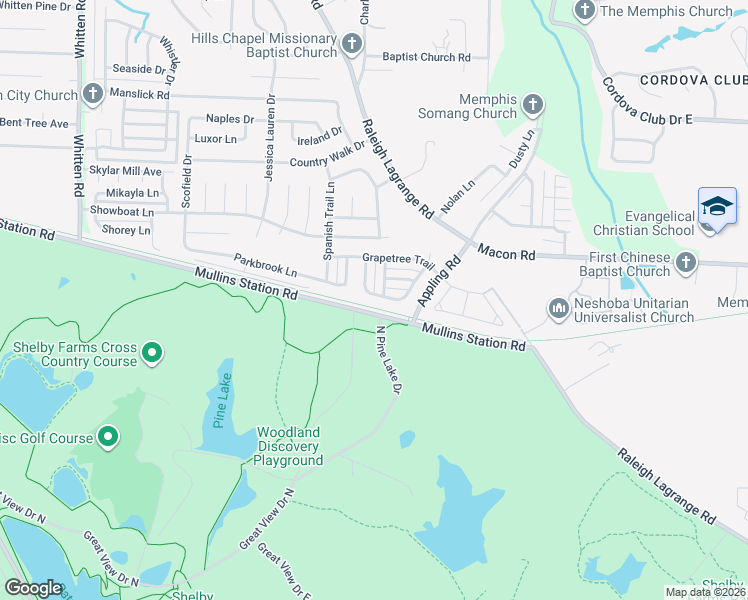 map of restaurants, bars, coffee shops, grocery stores, and more near 891 Carina Pass in Shelby County