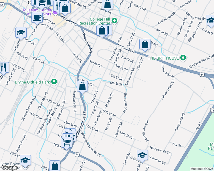 map of restaurants, bars, coffee shops, grocery stores, and more near 923 9th Street Southeast in Cleveland