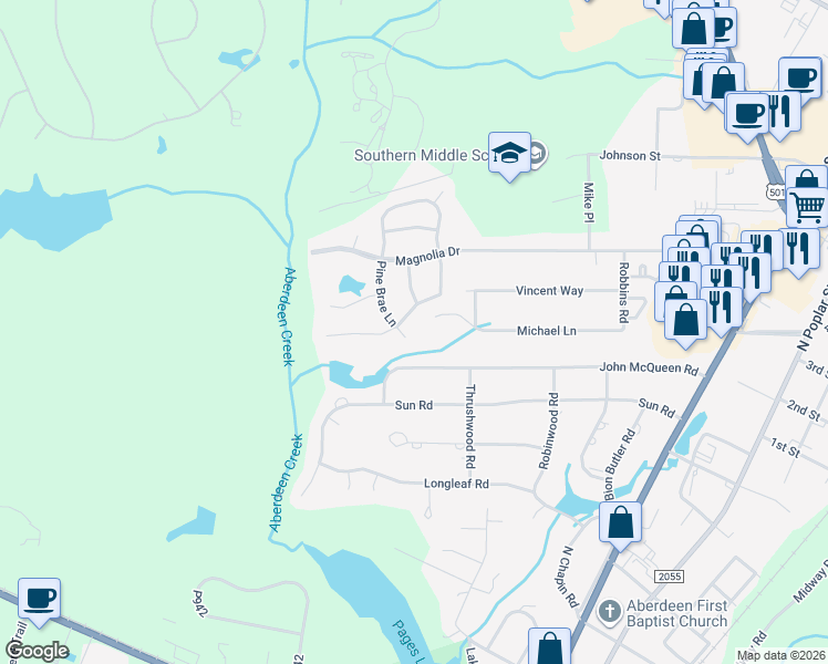 map of restaurants, bars, coffee shops, grocery stores, and more near 101 Silverburn Place in Aberdeen