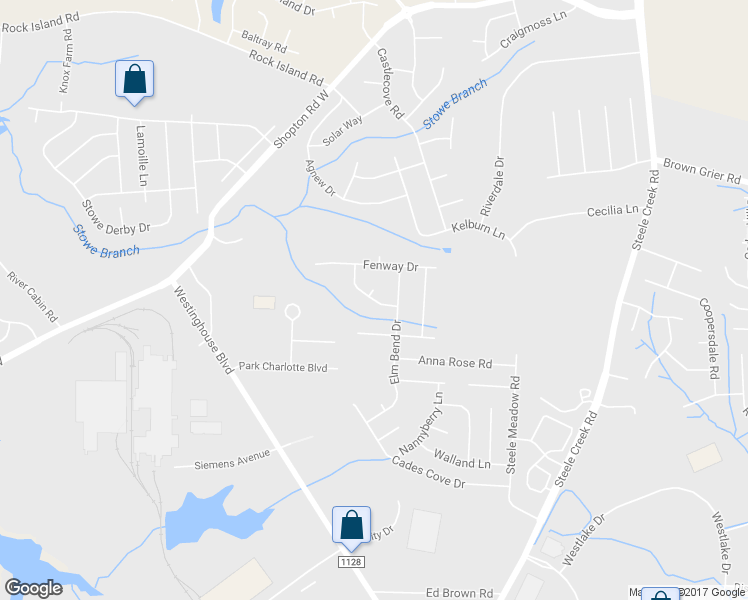 map of restaurants, bars, coffee shops, grocery stores, and more near 9920 Wrigley Drive in Charlotte