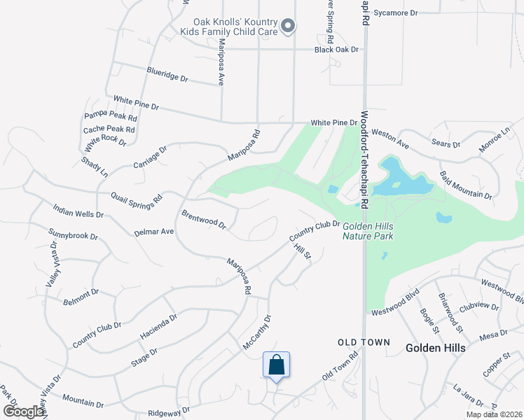 map of restaurants, bars, coffee shops, grocery stores, and more near 20816 Quail Springs Road in Tehachapi