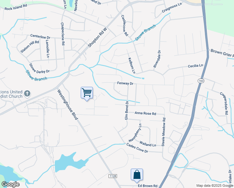 map of restaurants, bars, coffee shops, grocery stores, and more near 9920 Wrigley Drive in Charlotte