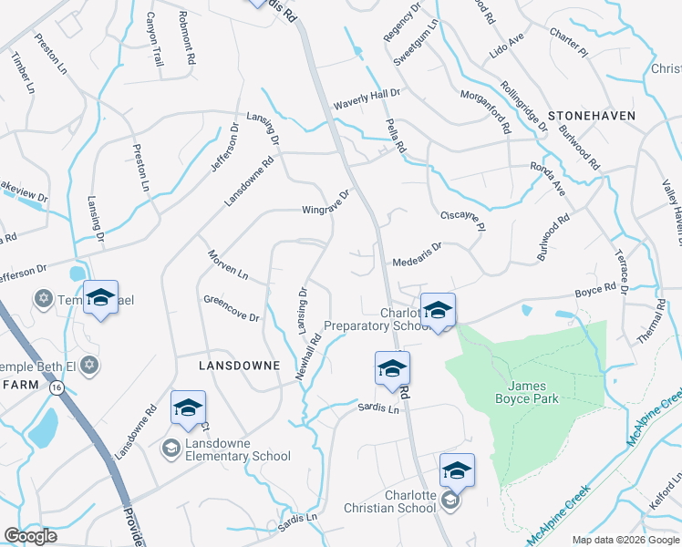 map of restaurants, bars, coffee shops, grocery stores, and more near 248 Bentley Oaks Ln in Charlotte