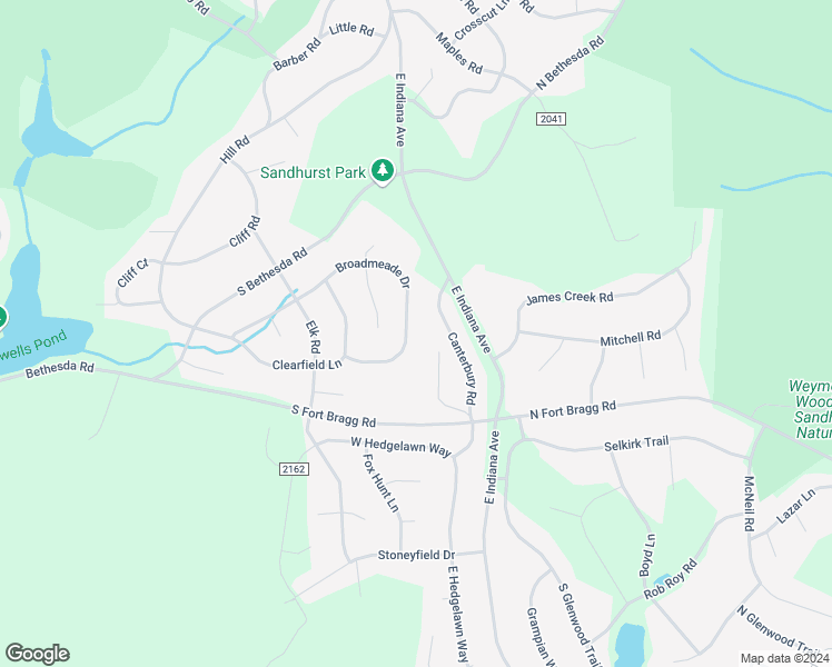 map of restaurants, bars, coffee shops, grocery stores, and more near 180 Broadmeade Drive in Southern Pines