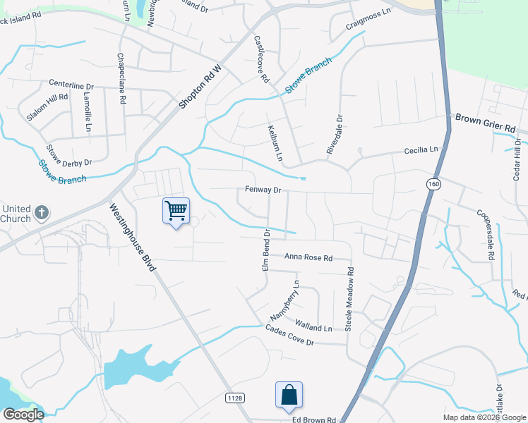 map of restaurants, bars, coffee shops, grocery stores, and more near 9920 Wrigley Drive in Charlotte