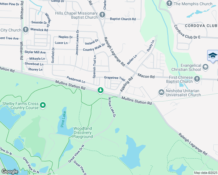 map of restaurants, bars, coffee shops, grocery stores, and more near 891 Carina Pass in Cordova