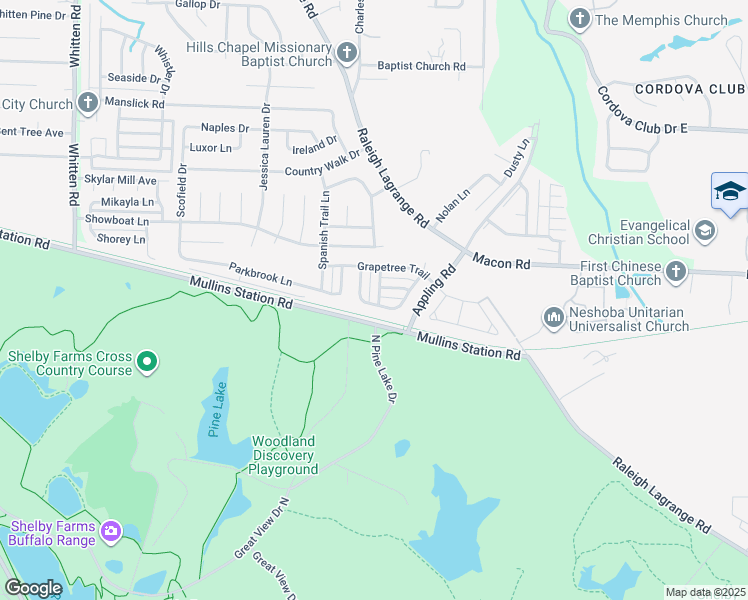map of restaurants, bars, coffee shops, grocery stores, and more near 891 Carina Pass in Shelby County