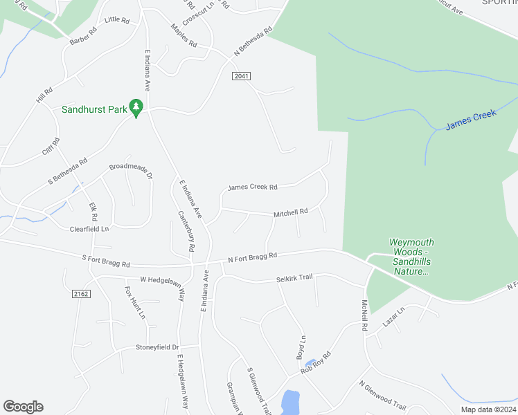 map of restaurants, bars, coffee shops, grocery stores, and more near 140 Mitchell Road in Southern Pines