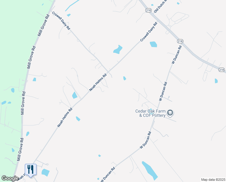 map of restaurants, bars, coffee shops, grocery stores, and more near Noah Helms Road in Indian Trail