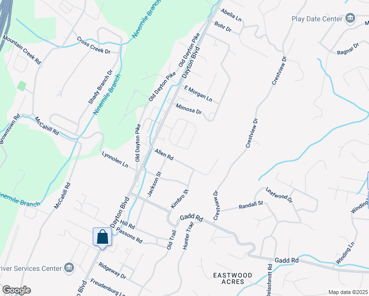 map of restaurants, bars, coffee shops, grocery stores, and more near 207 Allen Road in Chattanooga