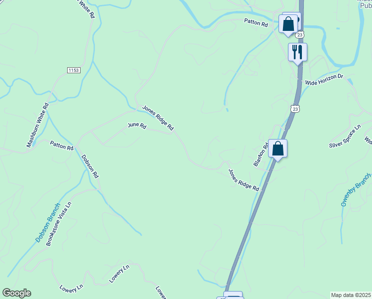 map of restaurants, bars, coffee shops, grocery stores, and more near Jones Ridge Road in Franklin