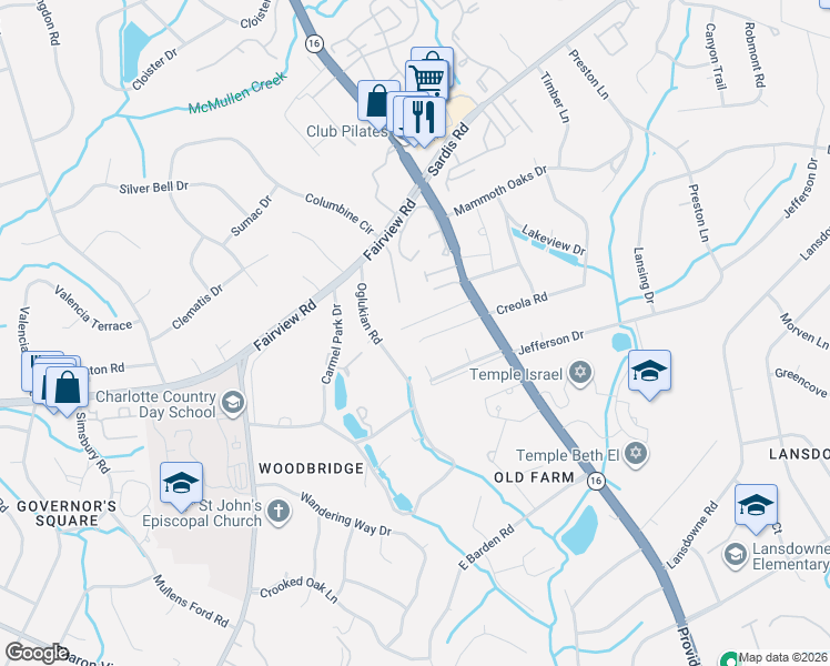 map of restaurants, bars, coffee shops, grocery stores, and more near in Charlotte