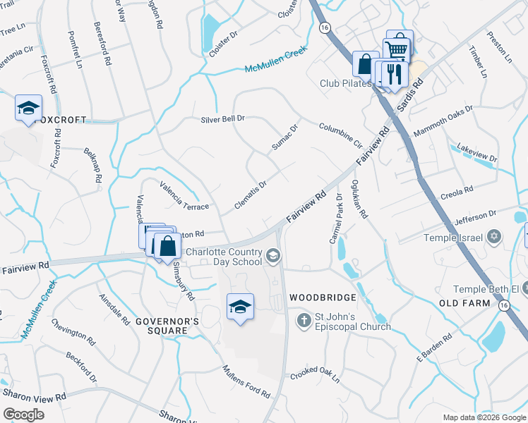 map of restaurants, bars, coffee shops, grocery stores, and more near in Charlotte