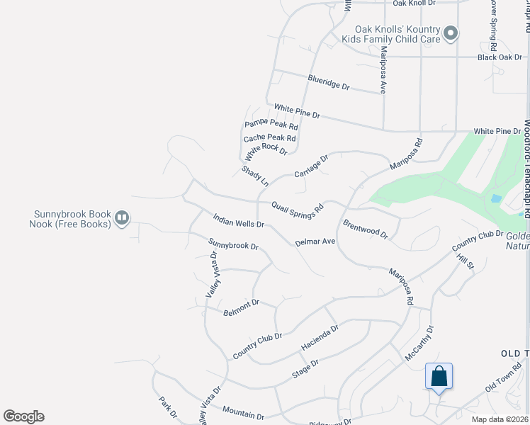 map of restaurants, bars, coffee shops, grocery stores, and more near 21405 Indian Wells Drive in Tehachapi
