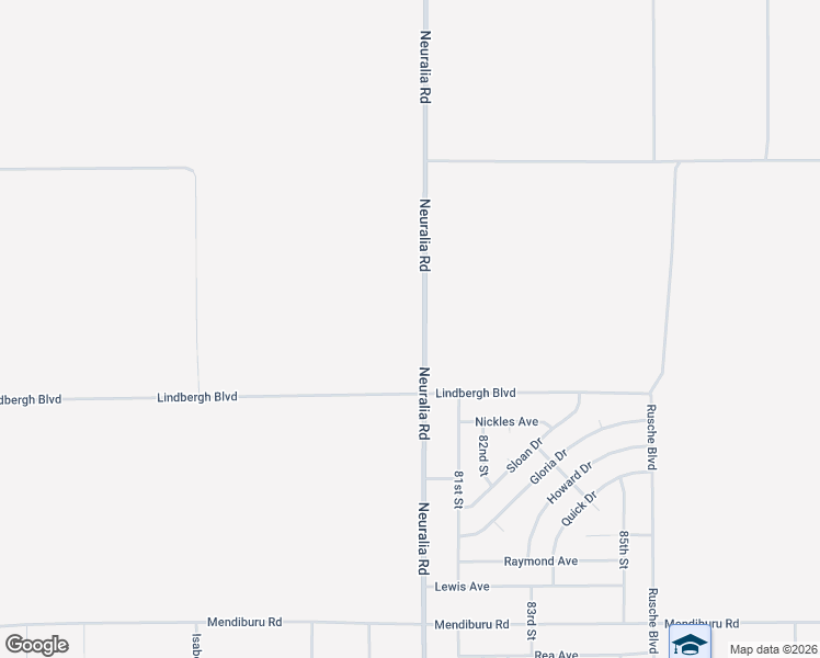 map of restaurants, bars, coffee shops, grocery stores, and more near Neuralia Road in California City