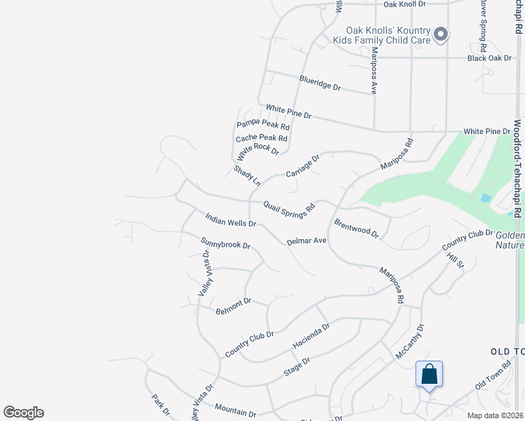 map of restaurants, bars, coffee shops, grocery stores, and more near 21405 Indian Wells Drive in Tehachapi