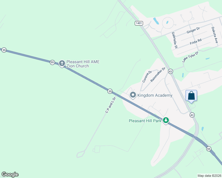 map of restaurants, bars, coffee shops, grocery stores, and more near 726 North Carolina 55 in New Bern