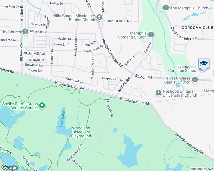 map of restaurants, bars, coffee shops, grocery stores, and more near 891 Carina Pass in Shelby County