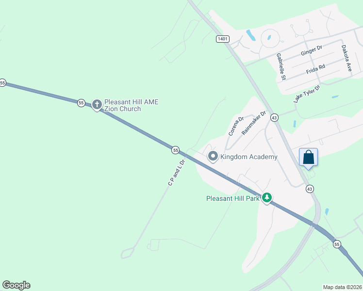 map of restaurants, bars, coffee shops, grocery stores, and more near 726 North Carolina 55 in New Bern