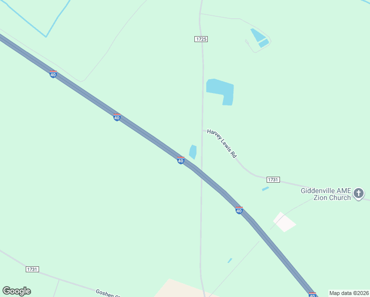 map of restaurants, bars, coffee shops, grocery stores, and more near Interstate 40 in Faison