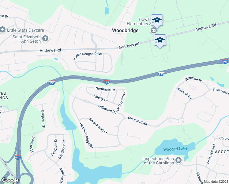 map of restaurants, bars, coffee shops, grocery stores, and more near 3330 Northgate Drive in Fayetteville