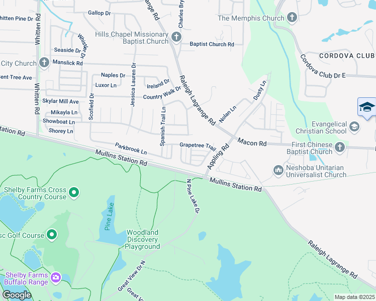 map of restaurants, bars, coffee shops, grocery stores, and more near 923 Carina Pass in Shelby County