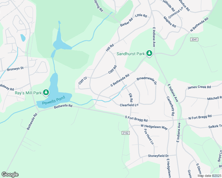 map of restaurants, bars, coffee shops, grocery stores, and more near 485 South Bethesda Road in Southern Pines