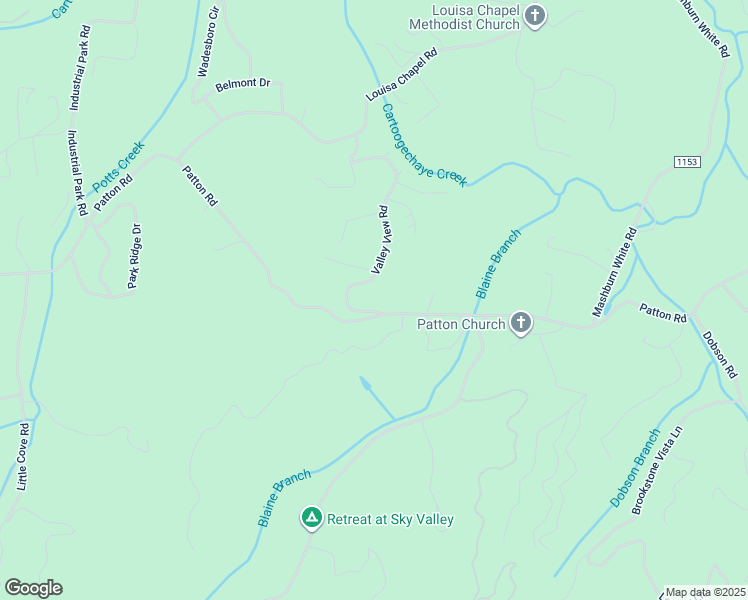 map of restaurants, bars, coffee shops, grocery stores, and more near Patton Road in Franklin
