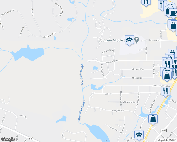 map of restaurants, bars, coffee shops, grocery stores, and more near 114 Isleworth Place in Aberdeen