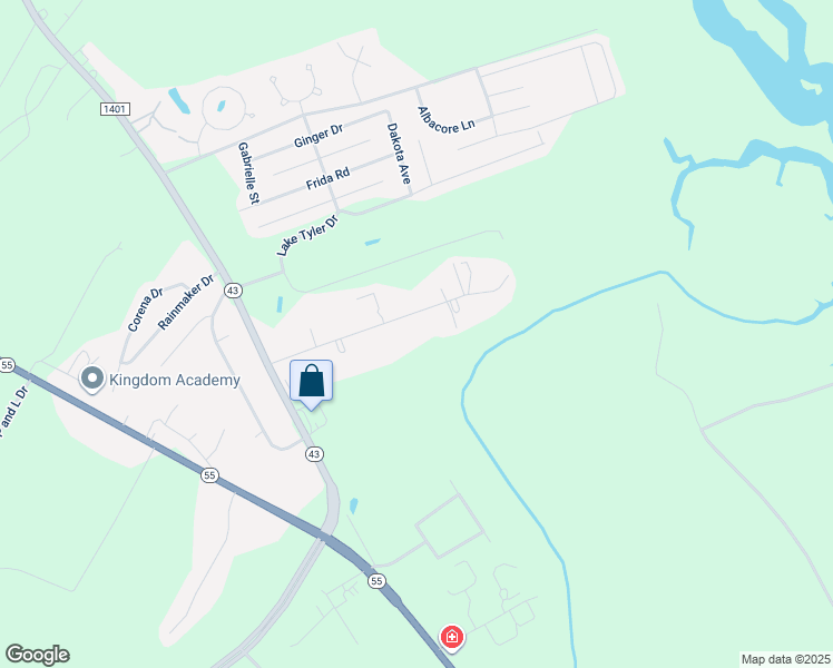 map of restaurants, bars, coffee shops, grocery stores, and more near 308 Briarwood Lane in New Bern