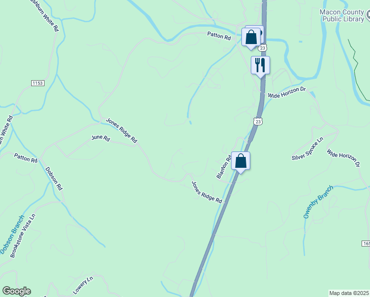 map of restaurants, bars, coffee shops, grocery stores, and more near Jones Ridge Road in Franklin