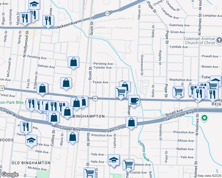 map of restaurants, bars, coffee shops, grocery stores, and more near 680 Carpenter Street in Memphis