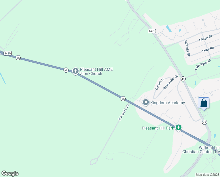map of restaurants, bars, coffee shops, grocery stores, and more near 780 North Carolina 55 in New Bern