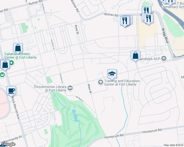 map of restaurants, bars, coffee shops, grocery stores, and more near 4700 Knox Street in Fort Bragg
