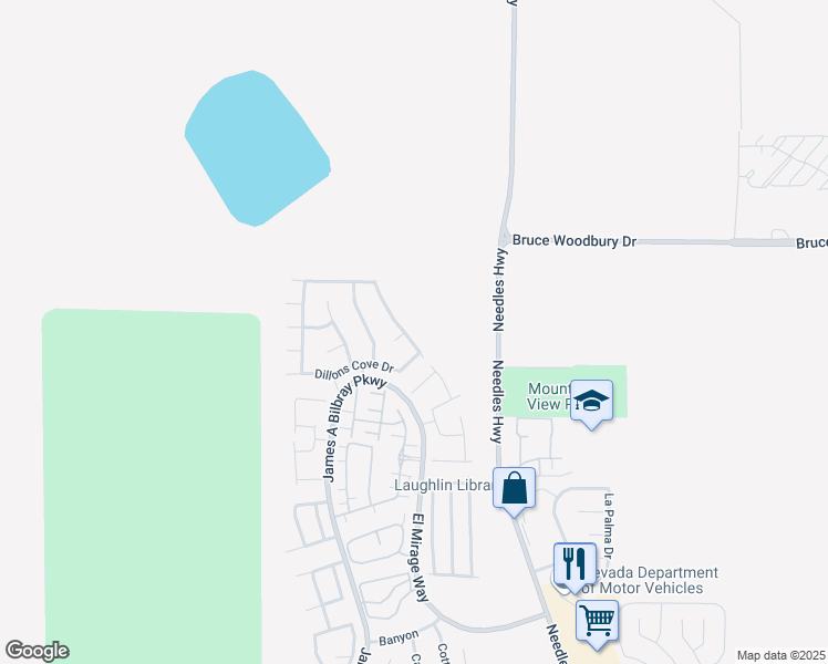 map of restaurants, bars, coffee shops, grocery stores, and more near 2548 Morrow Ridge Place in Laughlin