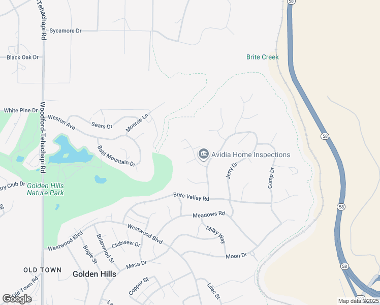 map of restaurants, bars, coffee shops, grocery stores, and more near 22801 Fran Drive in Tehachapi
