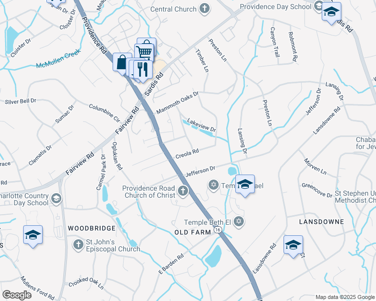 map of restaurants, bars, coffee shops, grocery stores, and more near 626 Shelton Street in Charlotte