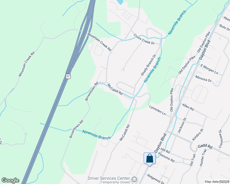 map of restaurants, bars, coffee shops, grocery stores, and more near 5417 McCahill Road in Chattanooga