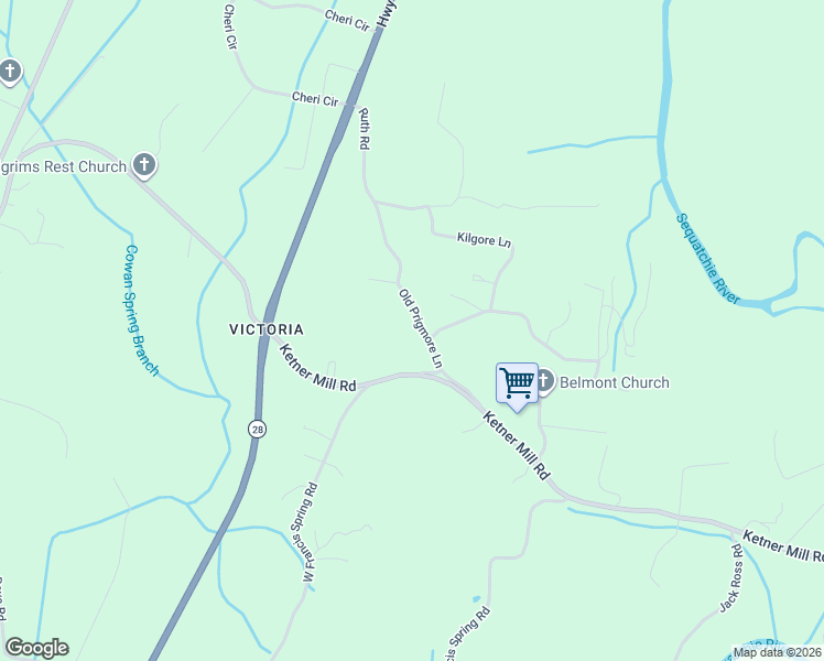 map of restaurants, bars, coffee shops, grocery stores, and more near 1720 Morrison Springs Road in Whitwell