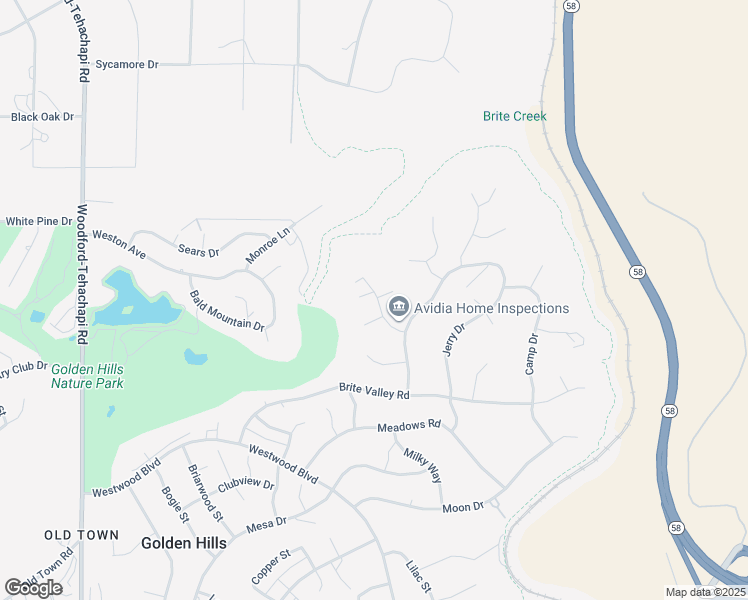 map of restaurants, bars, coffee shops, grocery stores, and more near 22801 Fran Drive in Tehachapi