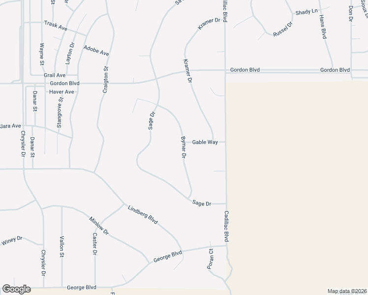 map of restaurants, bars, coffee shops, grocery stores, and more near Bymar Drive in California City