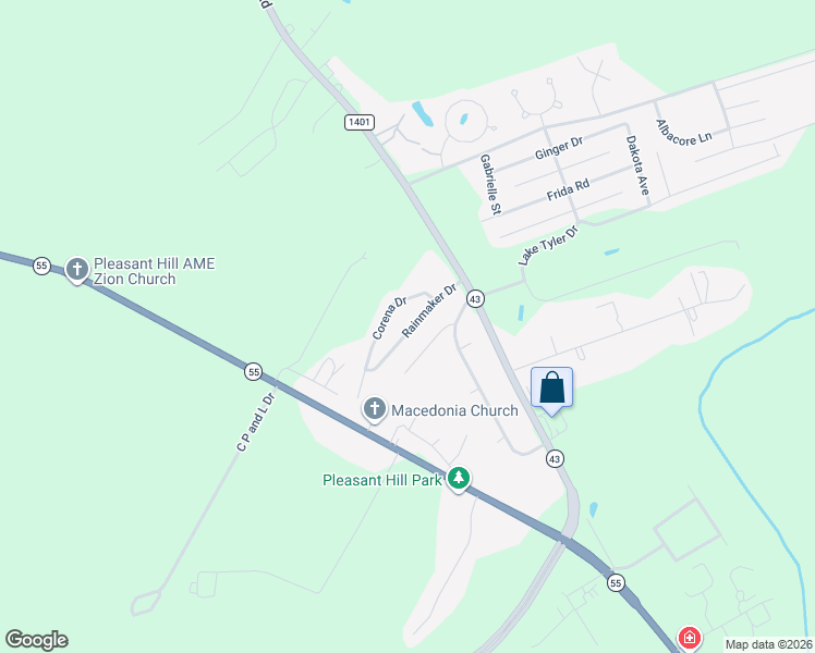 map of restaurants, bars, coffee shops, grocery stores, and more near 4612-4634 Rainmaker Drive in New Bern