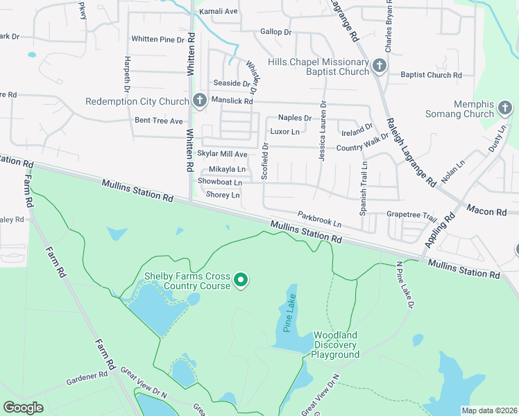 map of restaurants, bars, coffee shops, grocery stores, and more near 6909 Parkbrook Lane in Shelby County