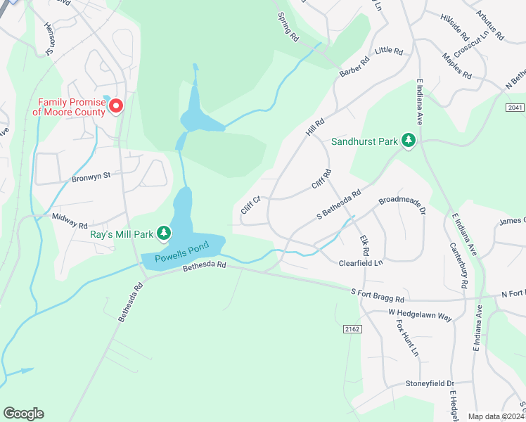 map of restaurants, bars, coffee shops, grocery stores, and more near 530 Hill Road in Southern Pines