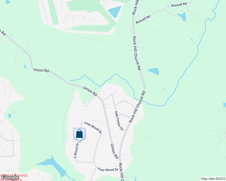 map of restaurants, bars, coffee shops, grocery stores, and more near 205 Oakwood Road in Matthews