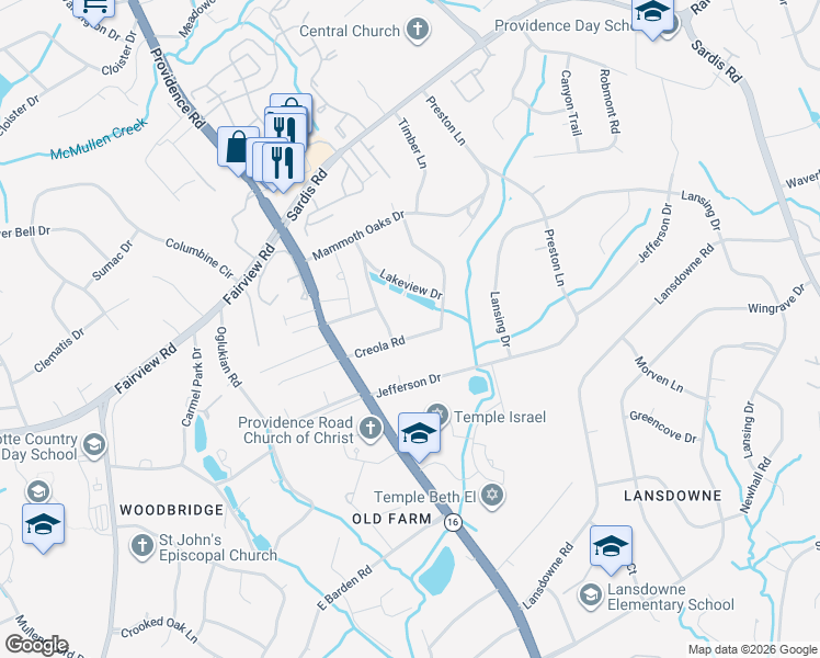 map of restaurants, bars, coffee shops, grocery stores, and more near 6133 State Road 3366 in Charlotte