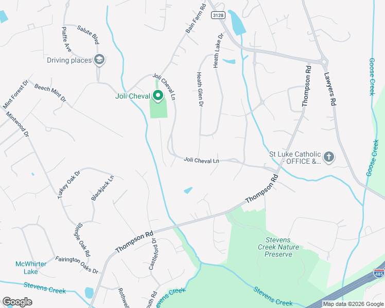 map of restaurants, bars, coffee shops, grocery stores, and more near 6421 Joli Cheval Lane in Mint Hill