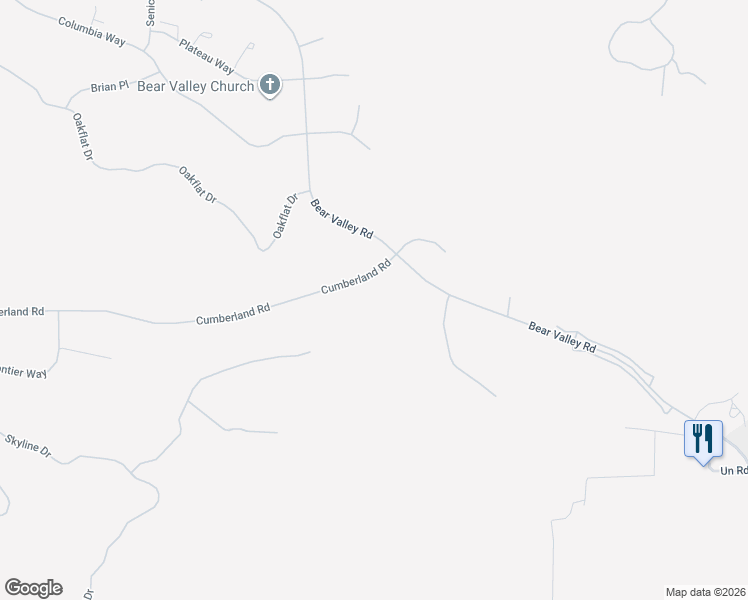 map of restaurants, bars, coffee shops, grocery stores, and more near 25980 Cumberland Road in Tehachapi