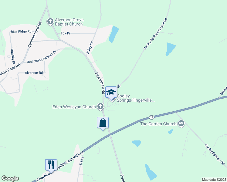 map of restaurants, bars, coffee shops, grocery stores, and more near 140 South 186 in Chesnee