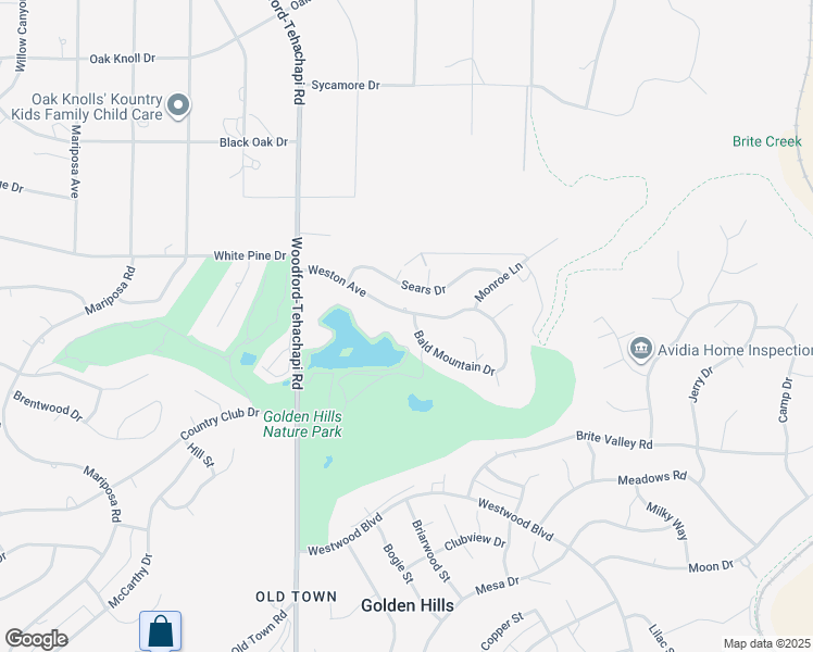 map of restaurants, bars, coffee shops, grocery stores, and more near 20220 Bald Mountain Drive in Tehachapi